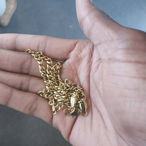 5mm Men's Gold Cuban Chain Necklace - Picture 4 of 4